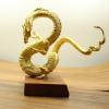 3D Brass Dragon Figurine,Metal Copper Zodiac Dragon Sculpture Home Office Room Desktop Decoration Collect Ornaments Gift view 3