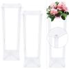 YIYIBYUS Acrylic Flower Stand, 2 Pack Wedding Flower Stand Floor Vase Column Flower Stand Flower Stand Background Party (7.87 * 7.87 * 23.62 inch) view 2