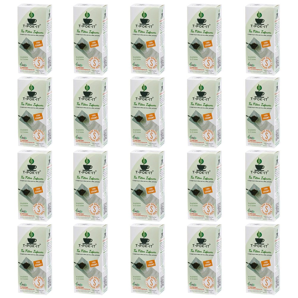 Empty Bag Tea Filter Infusers Small, 2000 Count, 2.25" x 5" (60 mm x 130 mm) White, Steeps Loose Leaf Tea, Hot Tea, Iced Tea, herbs & Coffee