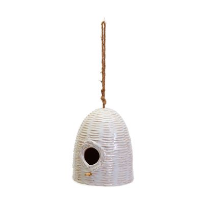 Two's Company Basketweave Beehive Bird House