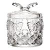 123Arts Crystal Glass Candy Dish Relief Butterfly Sugar Bowl Storage Jar with Lid view 1