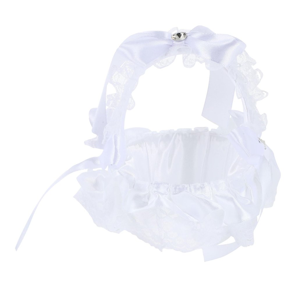 1pc Wedding Lace Flower Basket Elegant Floral Storage for Ceremony Lightweight Design for Easy Carrying for Petals and Candies Wedding Decoration Basket