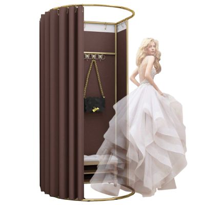 LXLIGHTS Clothing Store Locker Room, Mobile Changing Room Curtain Kit, Privacy Protection Fitting Room for Shopping Malls Save Space, Easy to Install, 10 Colors (Color : Brown, Size : 100x95x200cm)
