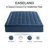 EASELAND Twin Size Mattress Pad Pillow Top Mattress Cover Quilted Fitted Mattress Protector Single 8-21" Deep Pocket Cooling Mattress Topper (39x75 Inches, Dark Blue) view 2