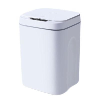 DWLOMHE Bathroom Trash Can, Automatic Induction Trash, LED Light/Induction Cover Opening/one Key Normally Open/Vibration Induction, for Bathroom, Bedroom, or Home Office