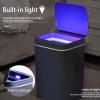 DWLOMHE Bathroom Trash Can, Automatic Induction Trash, LED Light/Induction Cover Opening/one Key Normally Open/Vibration Induction, for Bathroom, Bedroom, or Home Office view 3