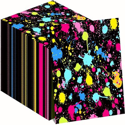 gisgfim 50 Pcs Neon Napkins Glow in Dark Birthday Party Disposable Paper Napkins Decorations Favors for Glow Theme Party