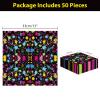 gisgfim 50 Pcs Neon Napkins Glow in Dark Birthday Party Disposable Paper Napkins Decorations Favors for Glow Theme Party view 2