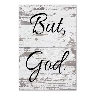 Alioyoit Rustic Style Wooden Signs with Bible Verses but God Laundry Room Decorate Wall Hanging Plaque for Farmhouse Living Room Dinning Room Kitchen Home Decor 8x12inch