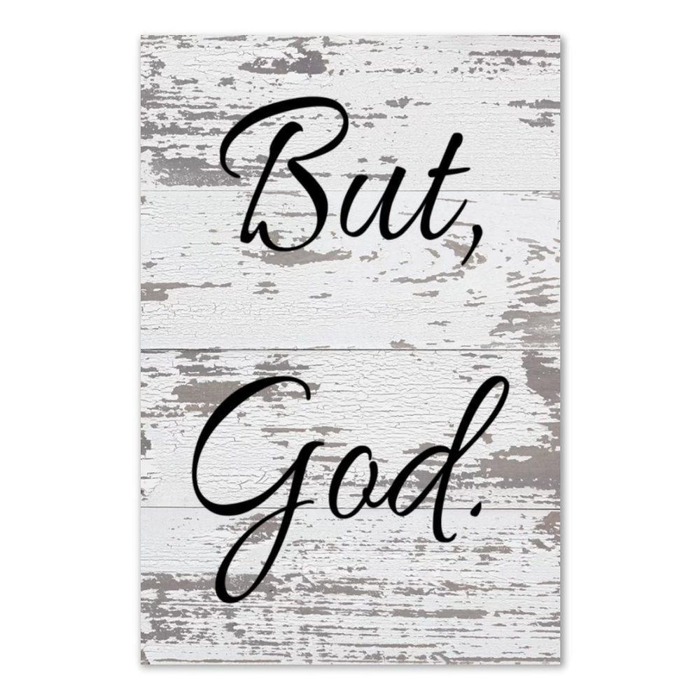 Alioyoit Rustic Style Wooden Signs with Bible Verses but God Laundry Room Decorate Wall Hanging Plaque for Farmhouse Living Room Dinning Room Kitchen Home Decor 8x12inch