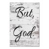 Alioyoit Rustic Style Wooden Signs with Bible Verses but God Laundry Room Decorate Wall Hanging Plaque for Farmhouse Living Room Dinning Room Kitchen Home Decor 8x12inch view 1