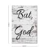 Alioyoit Rustic Style Wooden Signs with Bible Verses but God Laundry Room Decorate Wall Hanging Plaque for Farmhouse Living Room Dinning Room Kitchen Home Decor 8x12inch view 2