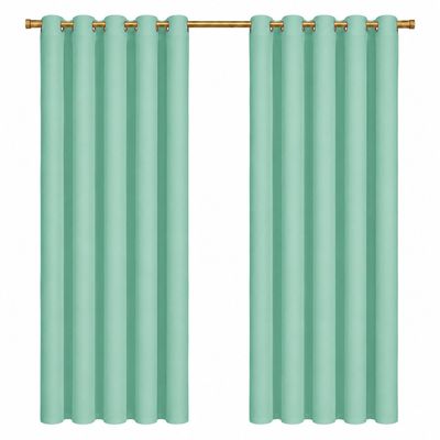 KEMCO Blackout Curtains Room Darkening Thermal Insulated Blackout Grommet Window Curtain for Living Room, Bunglow (2 Panels, Aqua,72 Inch by 84 Inch)