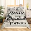 RV Happy Camping Comforter Cover Full Size,Home is Where We Park It Duvet Cover with 2 Pillowcases,3 Piece,Rustic Explore Camper Vanlife Polyester Bedding Set for Boys Teens Bedroom Decor view 3