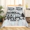 Farmhouse Rustic Camping Bedding Set Twin Size,Funny Home Where We Park It Duvet Cover for Kids Boys Bed Comforter Cover Set,Explore Camper Gifts RV Life Bedding Quilt Cover Set Decorative 2 Pieces view 3