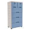 6 Drawer Dresser Tall Plastic Drawer Dresser Vertical Dresser Storage Tower Storage Cabinet Closet Chest Drawers Organizer for Bedroom, Living Room, Entryway, Closets Easy Pull W/Wheels (Blue) view 1