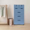 6 Drawer Dresser Tall Plastic Drawer Dresser Vertical Dresser Storage Tower Storage Cabinet Closet Chest Drawers Organizer for Bedroom, Living Room, Entryway, Closets Easy Pull W/Wheels (Blue) view 2