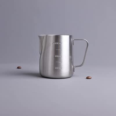 350/600ml Non-stick Coating Frothing Pitcher Milk Cup with Scale,Espresso Coffee Barista Craft Latte Cappuccino Cream Froth Jug