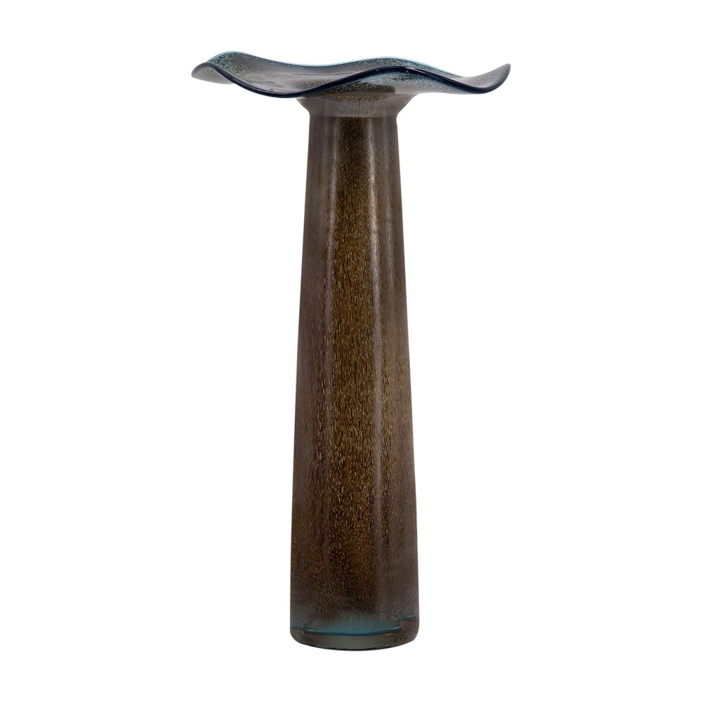 A&B Home Cylindrical Brown Flower Vase - Slim Glass Flower Vase, Tabletop Home Dcor, Bedroom Living Room Entryway Console Table Accent Piece, 11" x 11" x 20"