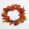 22" Fall Mums & Leaves Wreath view 1