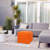 Gouchee Home Outdoor/Indoor Fade Resistant Cube Soleil Bean Bag Pouf with Filling Orange view 2
