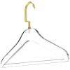 Clear Acrylic Clothes Hangers - 10 Pack Stylish and Heavy Duty Closet Organizer with Chrome Plated Steel Hooks - Non-Slip Notches for Suit Jacket, Sweater - by Designstyles (Gold Pants Bar) view 2