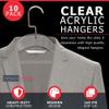 Clear Acrylic Clothes Hangers - 10 Pack Stylish and Heavy Duty Closet Organizer with Chrome Plated Steel Hooks - Non-Slip Notches for Suit Jacket, Sweater - by Designstyles (Gold Pants Bar) view 4