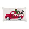 Mud Pie Dog Square Felt Wool Pillow, 18"x 18", Truck 125 Count view 1