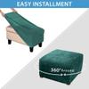 2pcs Velvet Stretch Ottoman Slipcover, Plush Rectangle Footrest Cover Soft Foot Stool Slipcover Storage Stool Furniture Protector Cover with Elastic Bottom (Pink) view 4
