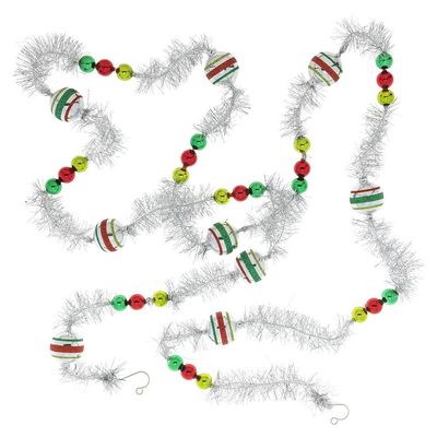 Christopher Radko Multi Color Tinsel Garland, 7' / 84 Inches, Irregular Shape