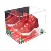 Better Display Cases Acrylic Shoe Pair Display Case - Large Rectangle Box with Mirror Case, Green Risers and Mirror Base 15.25" x 12" x 9" (V13/A082) view 1