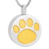 LiHiFG Dog paw & Round Shape Stainless Steel Cremation Lockets for Ashes Loss of Pet Memorial Urn Pendant Necklace+Funnel view 1