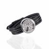 LiHiFG Black Color Genuine Leather Watch Band Bracelet Stainless Steel Essential Oil Diffuser Bracelet Aromatherapy Bracelet Jewelry view 1