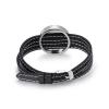 LiHiFG Black Color Genuine Leather Watch Band Bracelet Stainless Steel Essential Oil Diffuser Bracelet Aromatherapy Bracelet Jewelry view 2