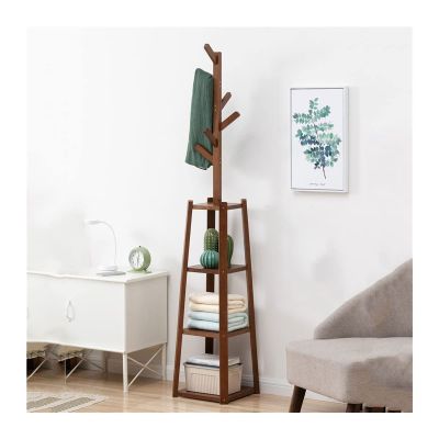 YUHUAWF Coat Rack Coat Rack, Floor Standing Wooden Coat Rack Tree, Freestanding Hat Hanger Organizer Standing for Hallway Entryway of Living Room Tree Hat Hanger Holder (Color : B)