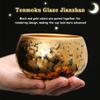 Tea Cup Tea Bowl Japanese Gilt Iron Tire Jianzhan Teaware, Handmade Ceramic Master Cup, Traditional 4.2 Oz Kung Fu TeaCup, With Gift Box Packaging (Color : Gold, Size : 4.2 oz) view 2