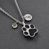 LiHiFG Black Color Dog/Cat Paw Cremation Urn Necklace for Pet Ashes Stainless Steel Funeral Keepsake Memorial Pendant view 1
