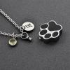 LiHiFG Black Color Dog/Cat Paw Cremation Urn Necklace for Pet Ashes Stainless Steel Funeral Keepsake Memorial Pendant view 2