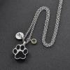 LiHiFG Black Color Dog/Cat Paw Cremation Urn Necklace for Pet Ashes Stainless Steel Funeral Keepsake Memorial Pendant view 4
