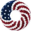 18Inch Patriotic Roses Wreath, 4th of July Summer Soft Touch Foam Roses Wreath for The Front Door, Handcrafted Memorial Day Artificial Flowers for Indoor and Outdoor view 1