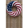 18Inch Patriotic Roses Wreath, 4th of July Summer Soft Touch Foam Roses Wreath for The Front Door, Handcrafted Memorial Day Artificial Flowers for Indoor and Outdoor view 2
