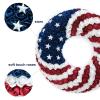 18Inch Patriotic Roses Wreath, 4th of July Summer Soft Touch Foam Roses Wreath for The Front Door, Handcrafted Memorial Day Artificial Flowers for Indoor and Outdoor view 3
