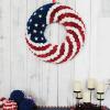 18Inch Patriotic Roses Wreath, 4th of July Summer Soft Touch Foam Roses Wreath for The Front Door, Handcrafted Memorial Day Artificial Flowers for Indoor and Outdoor view 4