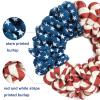 20Inch Patriotic Burlap Wreath, 4th of July Summer Burlap Stripe and Stars Printed Wreath for The Front Door, Handcrafted Memorial Day American Flag Printed Home Decoration for Indoor and Outdoor view 3