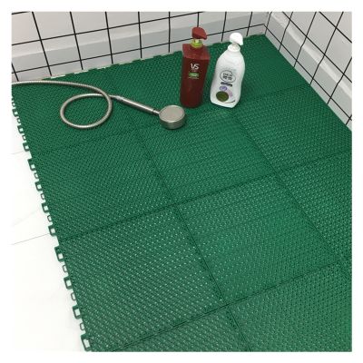 JSSSM Shower Non-Slip Mat with Drain Hole Balcony Interlocking Floor Mat14mm School Splicing Suspended Floor for Bathrooms Corridors (Color : Green, Size : 30x30x1.4cm-28pcs)