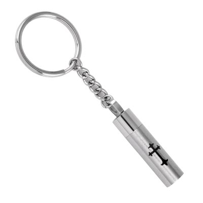 LiHiFG Dog/Cat Paw Prints Cremation Keychains for Pet Keepsake Jewelry 316L Stainless Steel Cylinder Key Chain for Ashes