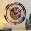 CLXEAST 21 Inch Moving Gear Wall Clock for Modern Farmhouse Living Room Decor,Large Industrial Steampunk Wall Clock for Home Office,Metal Copper Finished,House Warming Gifts New Home view 1