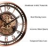 CLXEAST 21 Inch Moving Gear Wall Clock for Modern Farmhouse Living Room Decor,Large Industrial Steampunk Wall Clock for Home Office,Metal Copper Finished,House Warming Gifts New Home view 2