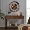 CLXEAST 21 Inch Moving Gear Wall Clock for Modern Farmhouse Living Room Decor,Large Industrial Steampunk Wall Clock for Home Office,Metal Copper Finished,House Warming Gifts New Home view 4