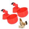 Automatic Chicken Waterer Kit for Poultry, 2Pcs Chicken Water Cups, Automatic Chicken Water Cup Red Plastic Drinking Bowl, for Chickens, Ducks, Birds, Turkeys view 1